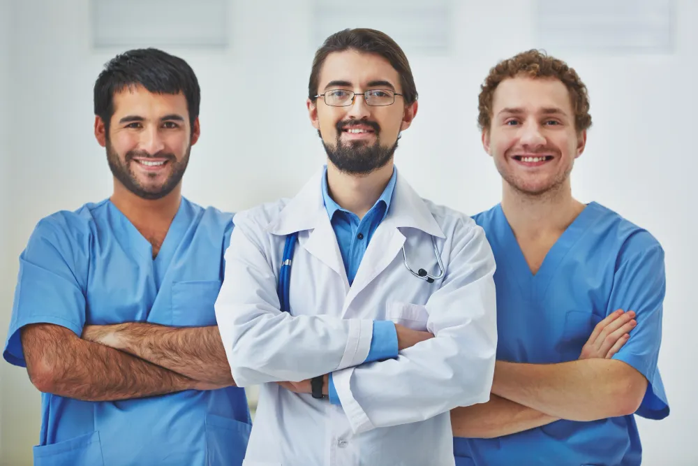 A doctor with his medical team