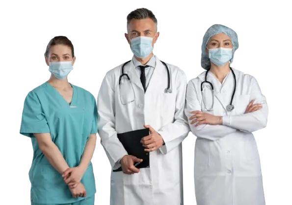 A team of doctors and nurses