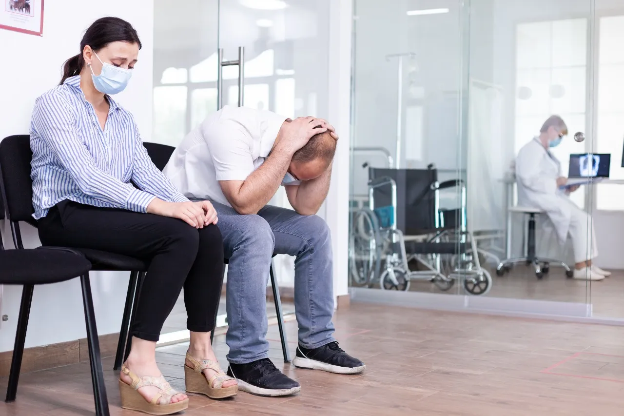 People waiting in a clinic