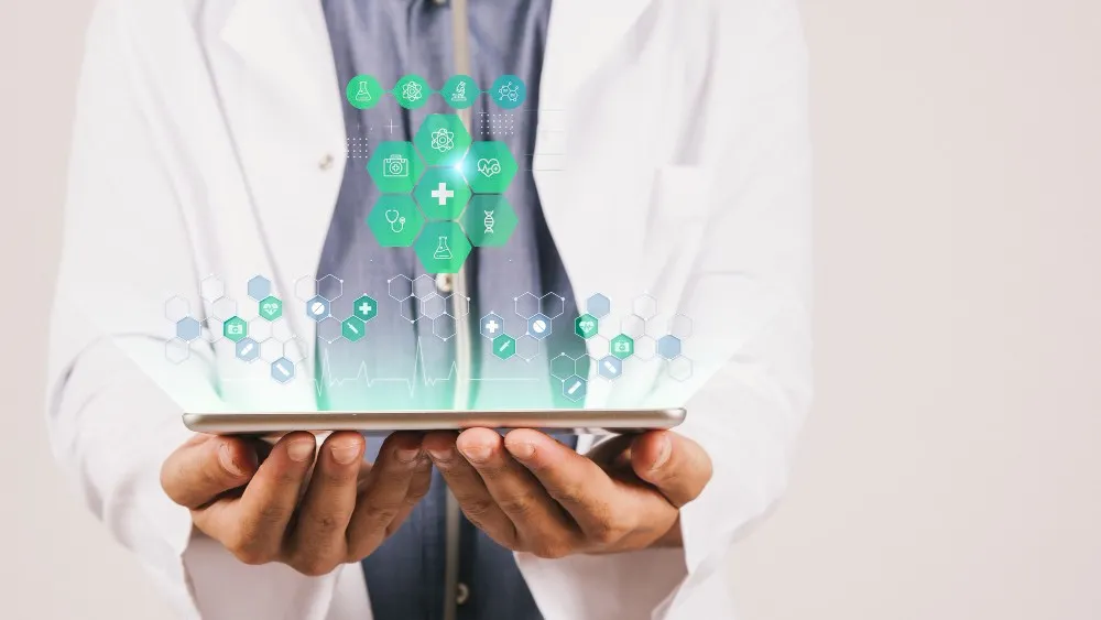 Digital health data on a tablet